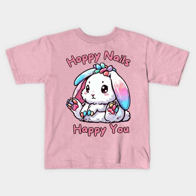 Bunny nail designer Kids T-Shirt by Japanese Fever